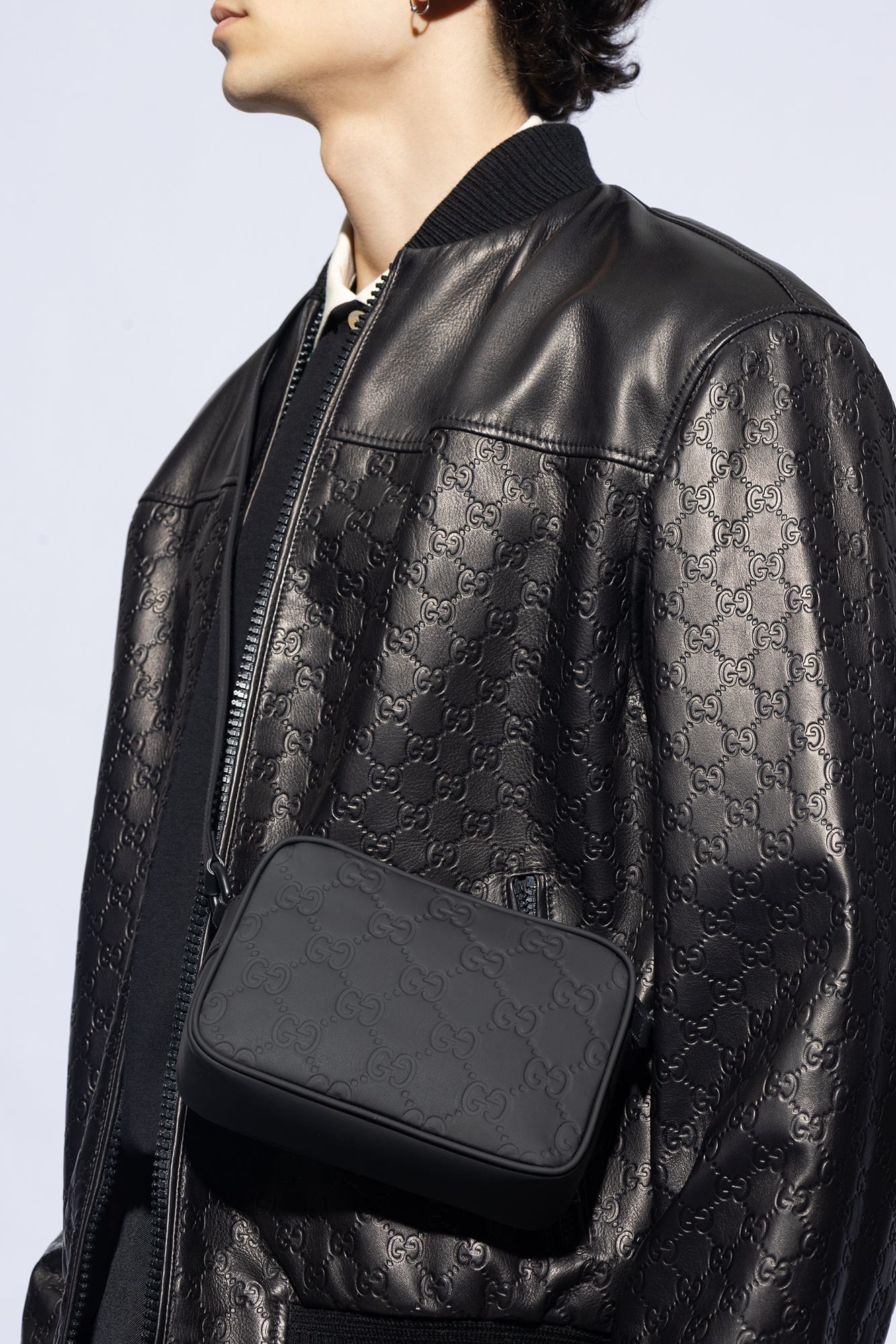 Black Monogrammed shoulder bag Gucci - SchaferandweinerShops